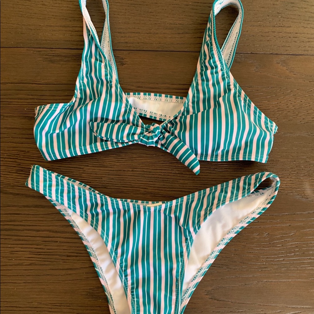 candy striped bikini